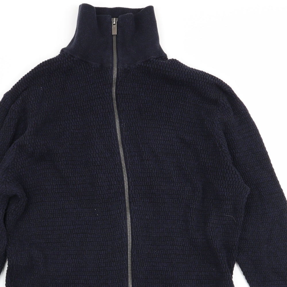 Asda George Mens Blue   Full Zip Jumper Size L