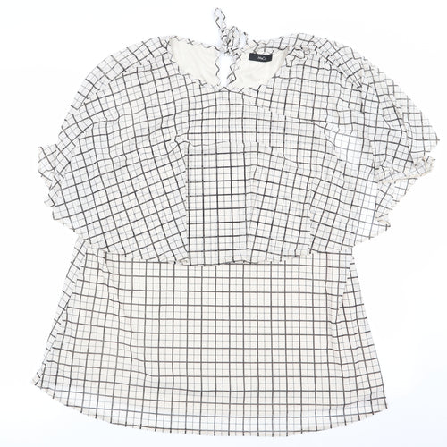M&Co Womens Multicoloured Check  Basic Blouse Size 12