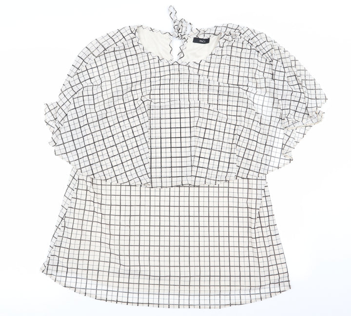 M&Co Womens Multicoloured Check Basic Blouse Size 12