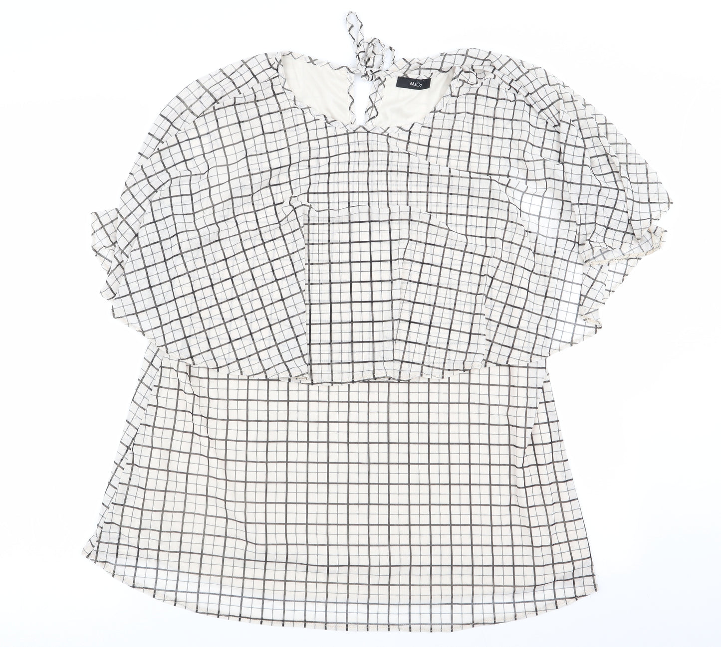 M&Co Womens Multicoloured Check  Basic Blouse Size 12