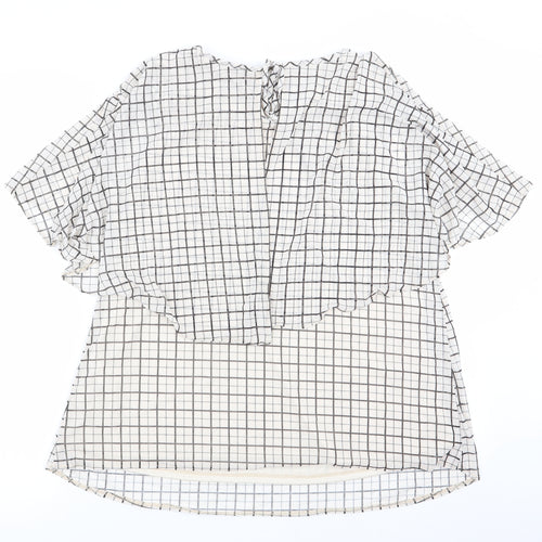 M&Co Womens Multicoloured Check  Basic Blouse Size 12