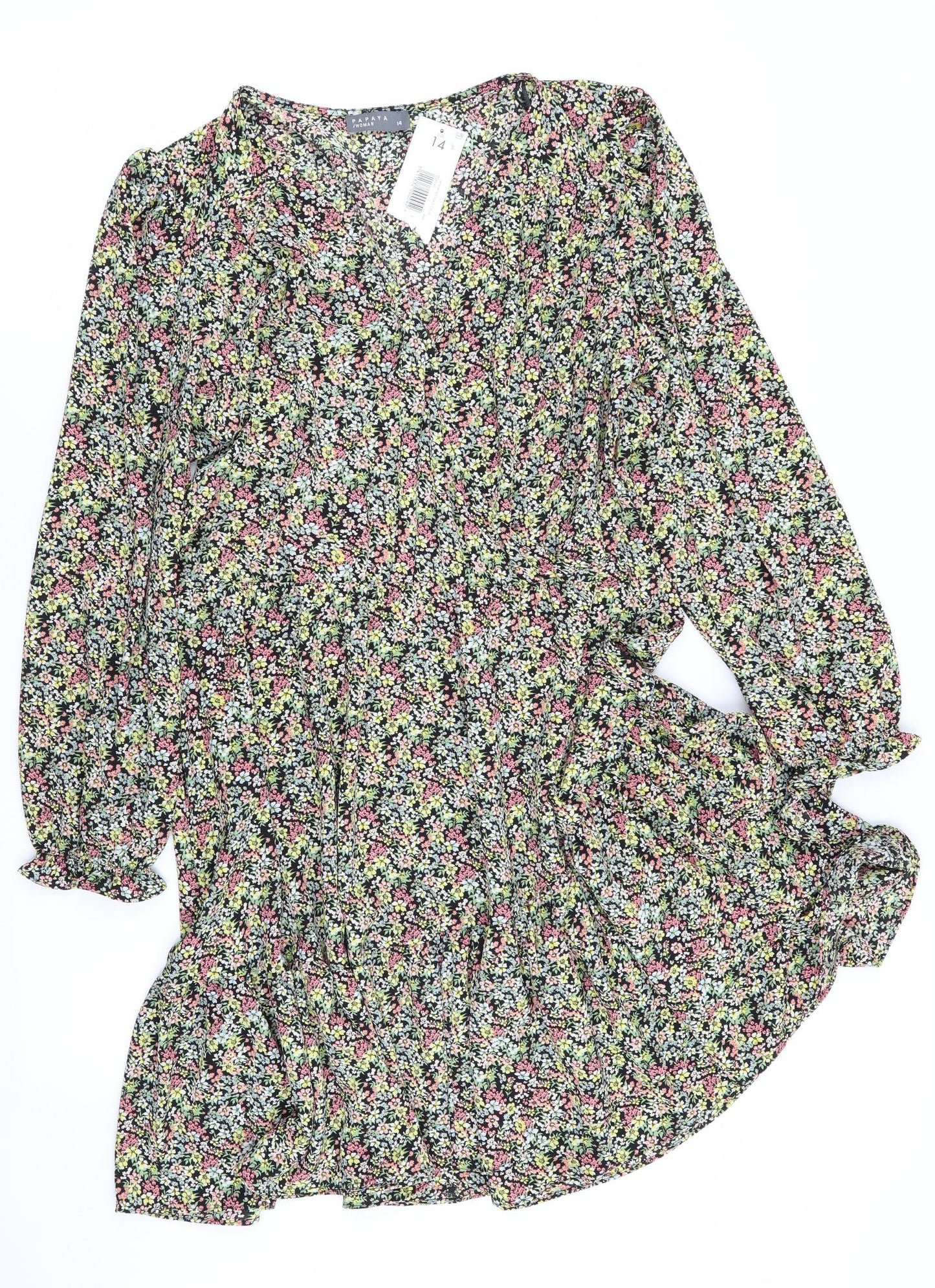 Papaya Womens Multicoloured Floral  Fit & Flare  Size 14