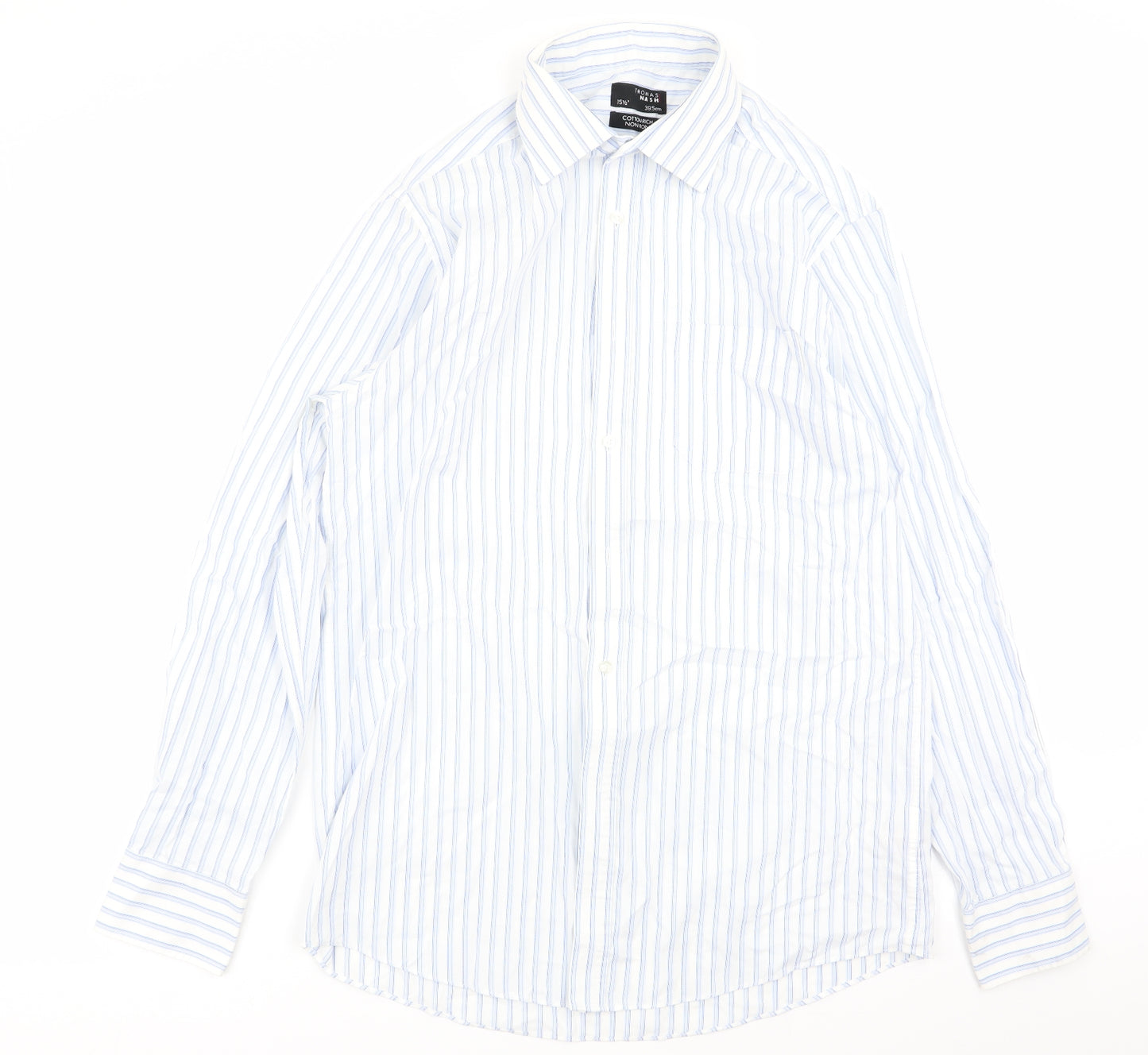 Thomas Nash Mens Multicoloured Striped   Dress Shirt Size 15.5