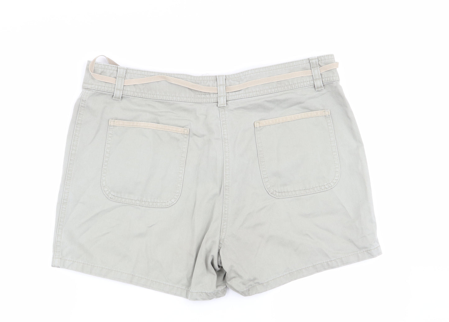 M&S Womens Green   Chino Shorts Size 14