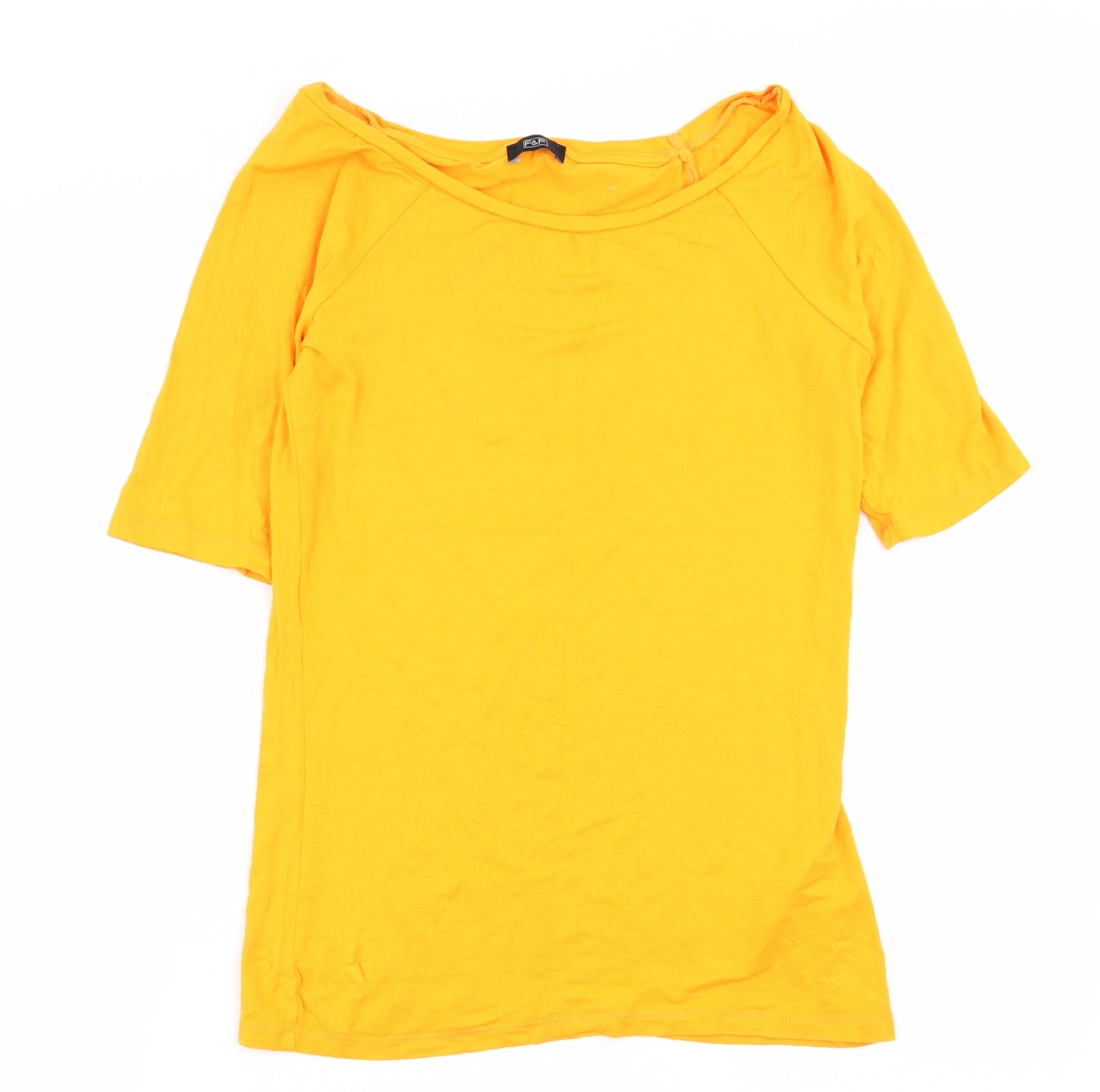 F&F Womens Yellow   Basic T-Shirt Size 10