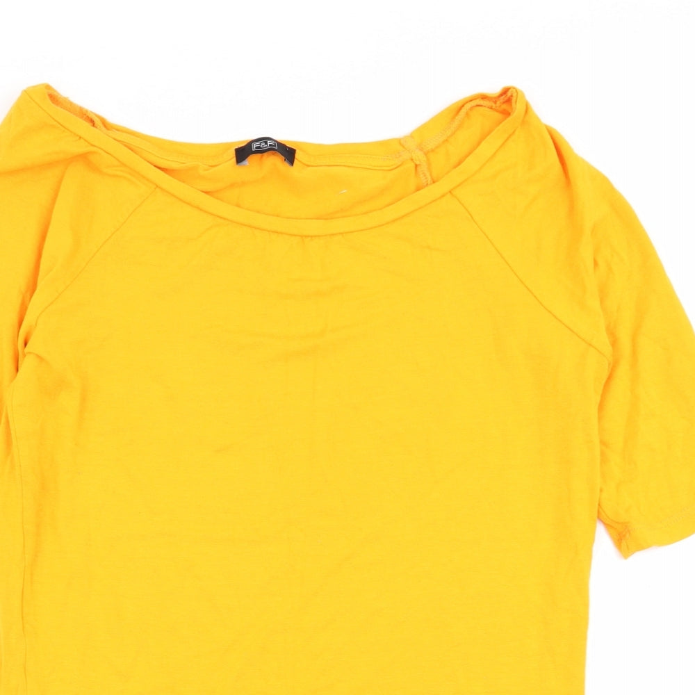 F&F Womens Yellow   Basic T-Shirt Size 10