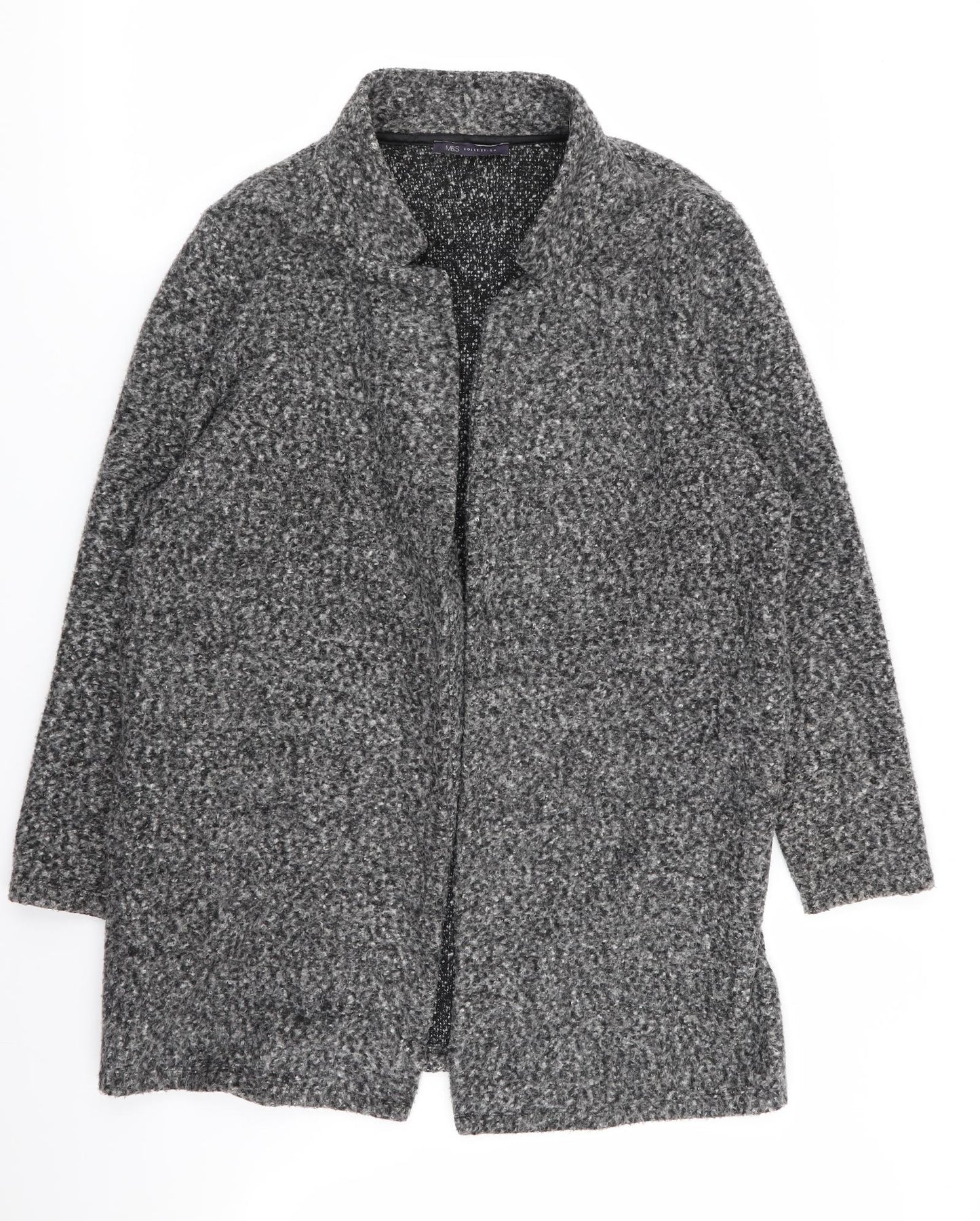 M&S Womens Grey   Overcoat Coat Size 16
