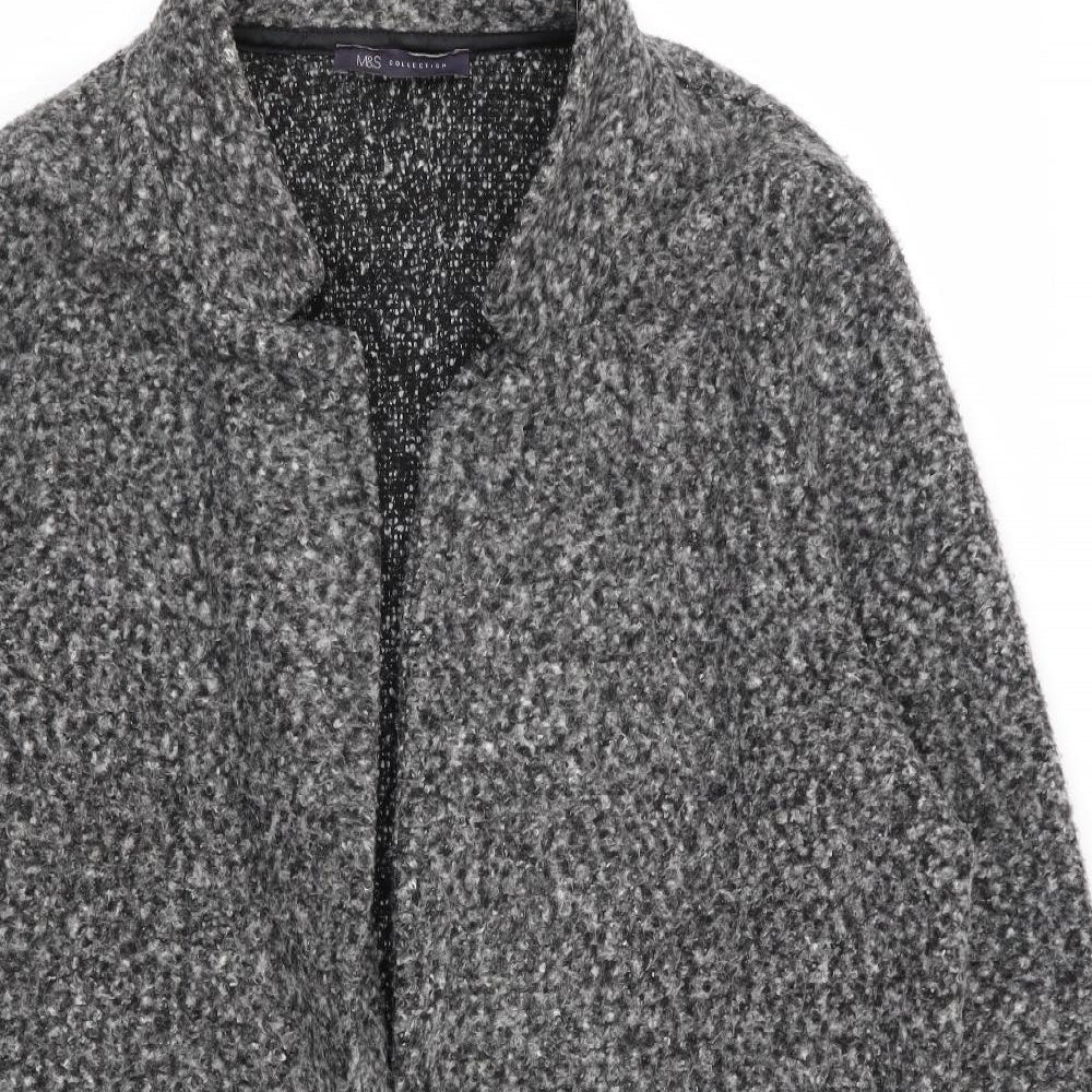 M&S Womens Grey   Overcoat Coat Size 16