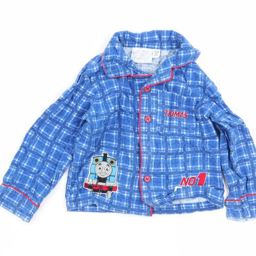thomas the tank Boys Black Check  Babydoll Pyjama Top Size 18-24 Months