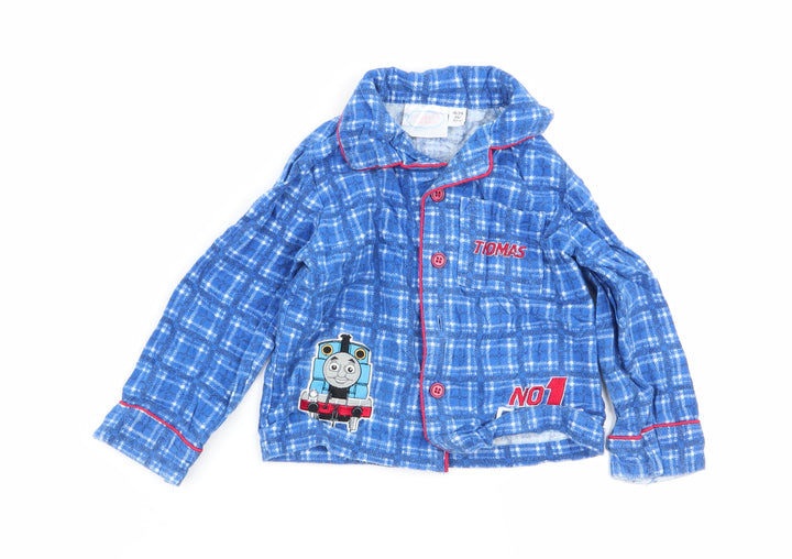 thomas the tank Boys Black Check Babydoll Pyjama Top Size 18-24 Months