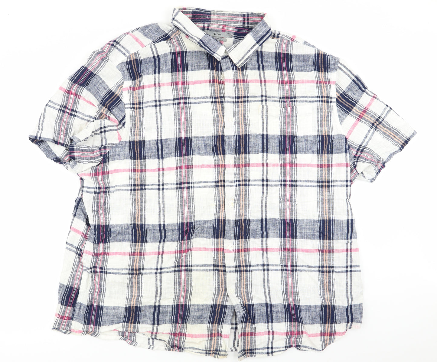 TU Mens Multicoloured Check   Button-Up Size 3XL