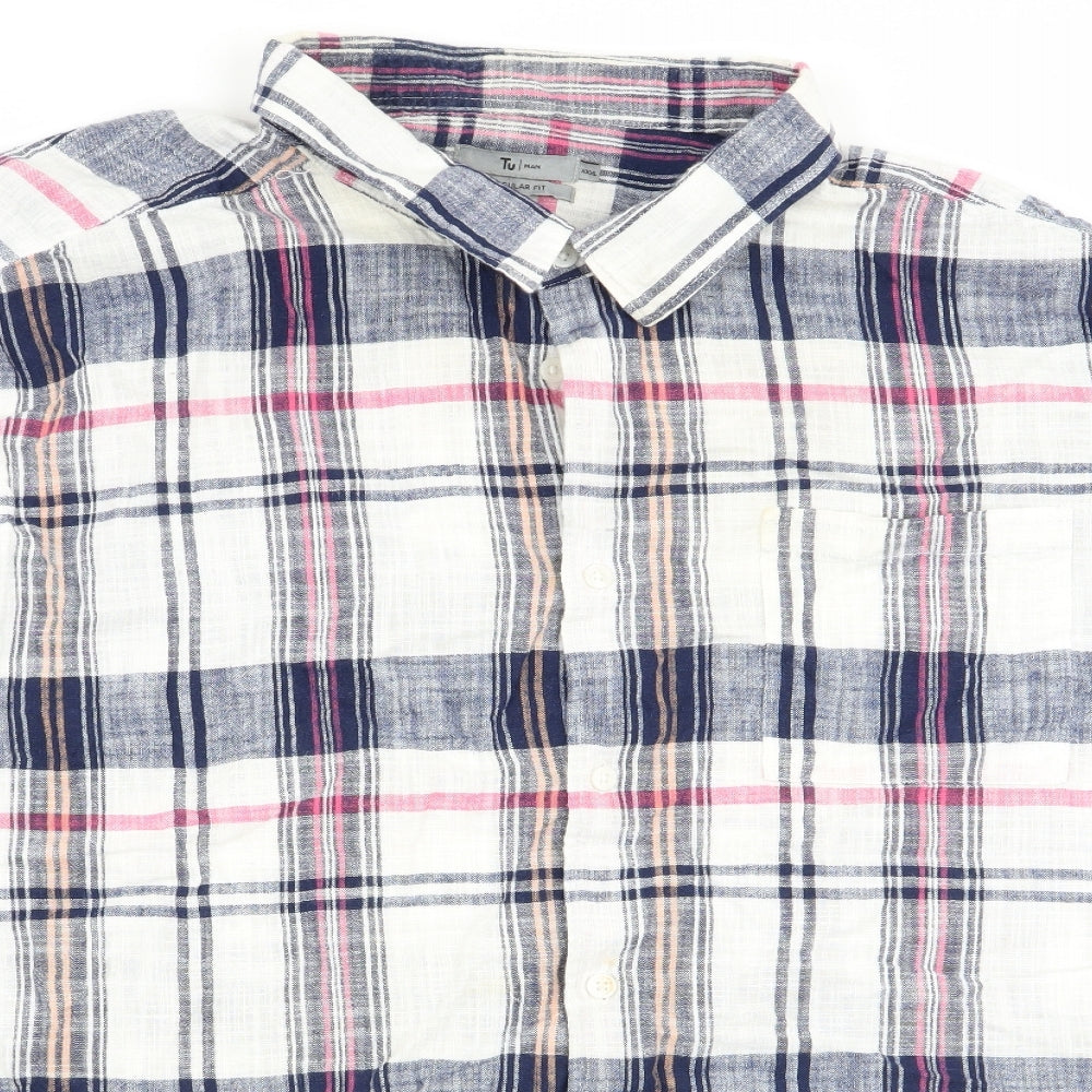 TU Mens Multicoloured Check   Button-Up Size 3XL