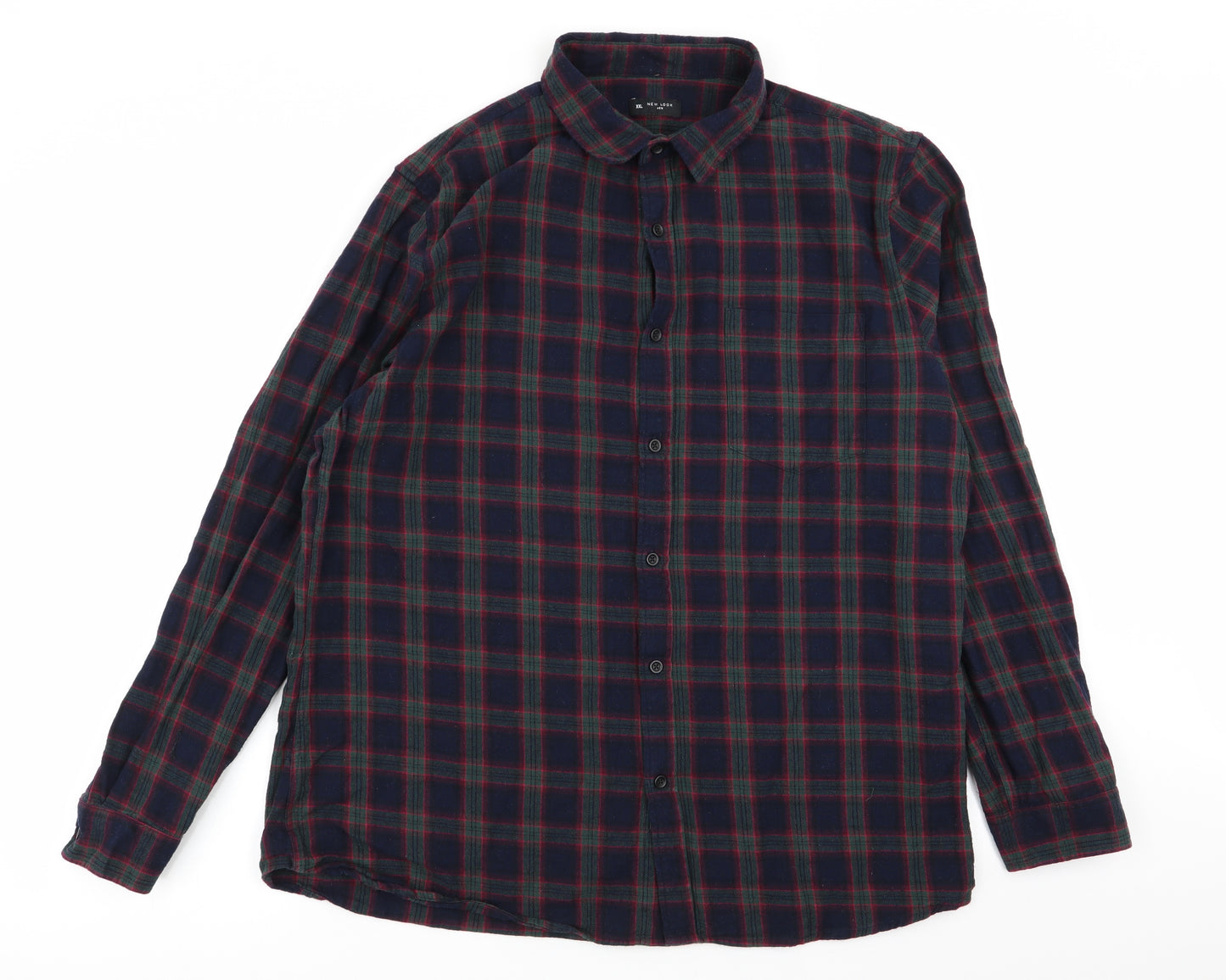 New Look Mens Multicoloured Check   Button-Up Size 2XL