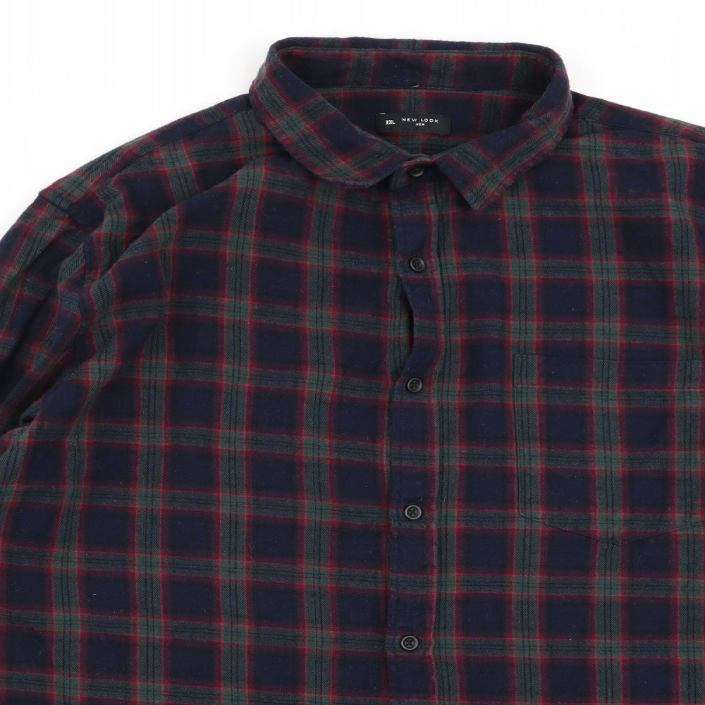 New Look Mens Multicoloured Check   Button-Up Size 2XL