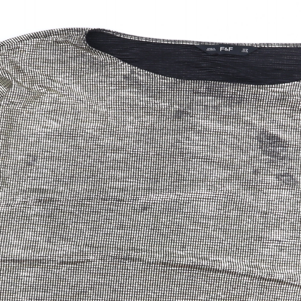 F&F Womens Gold Geometric  Basic Blouse Size 20