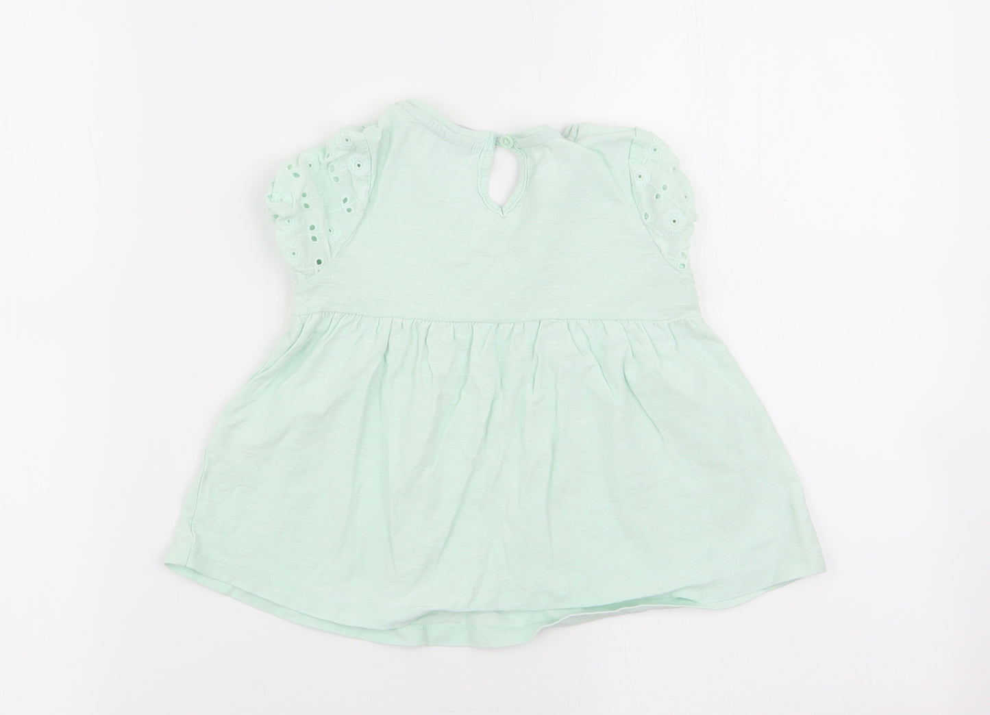 TU Girls Green Floral  Basic Blouse Size 2-3 Years