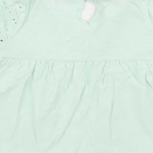 TU Girls Green Floral  Basic Blouse Size 2-3 Years
