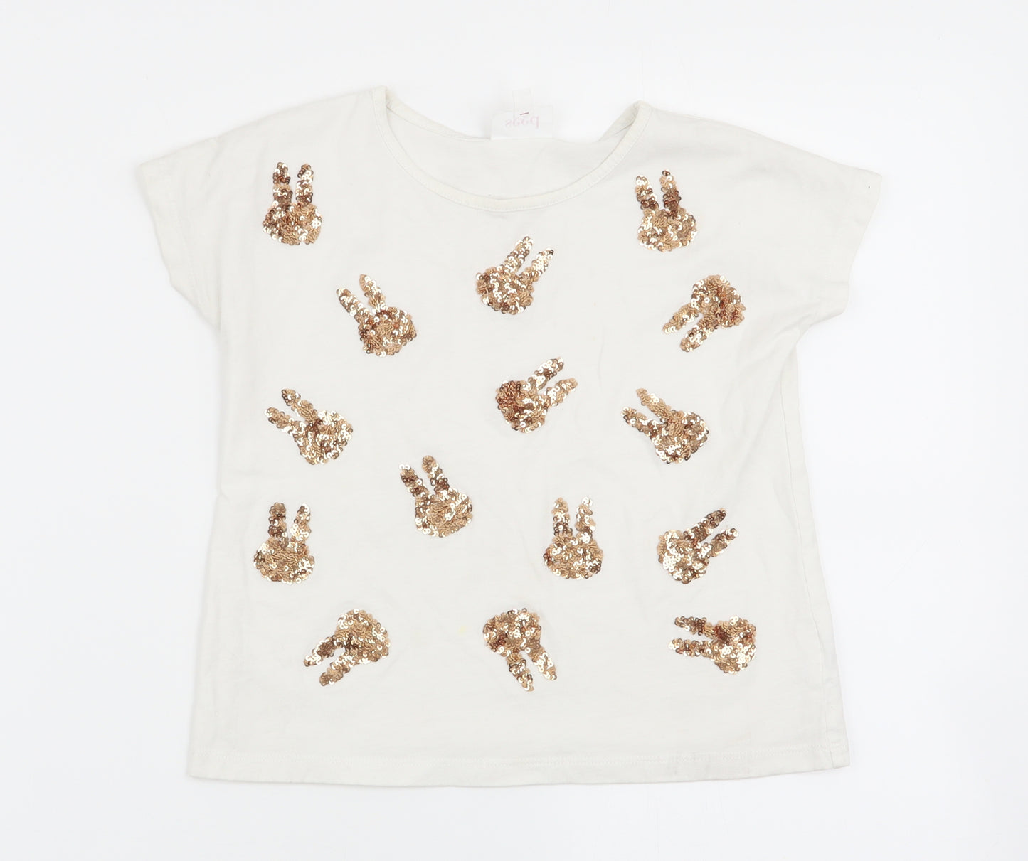 Seed Girls White   Basic T-Shirt Size 4 Years