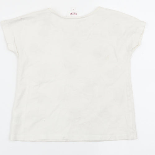 Seed Girls White   Basic T-Shirt Size 4 Years