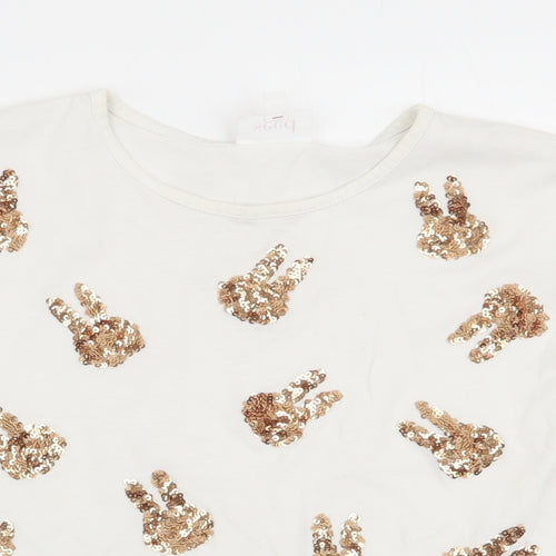 Seed Girls White   Basic T-Shirt Size 4 Years