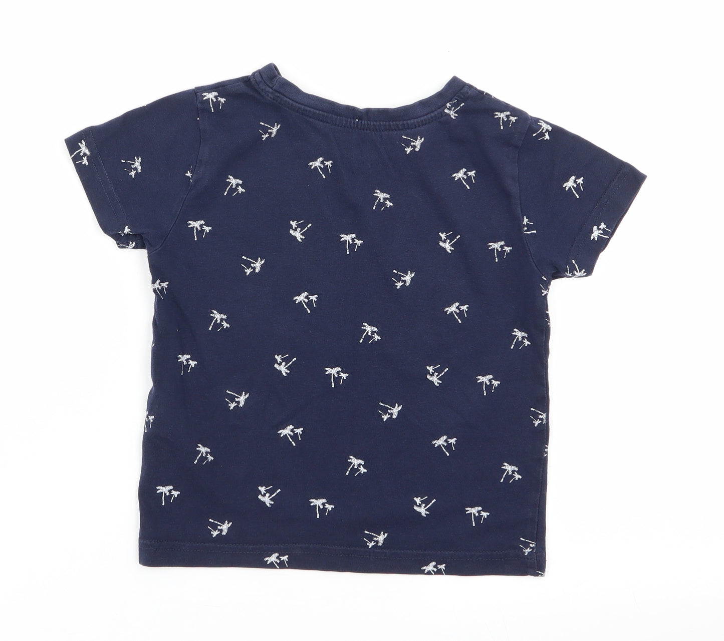 Primark Boys Blue Floral  Basic T-Shirt Size 2-3 Years