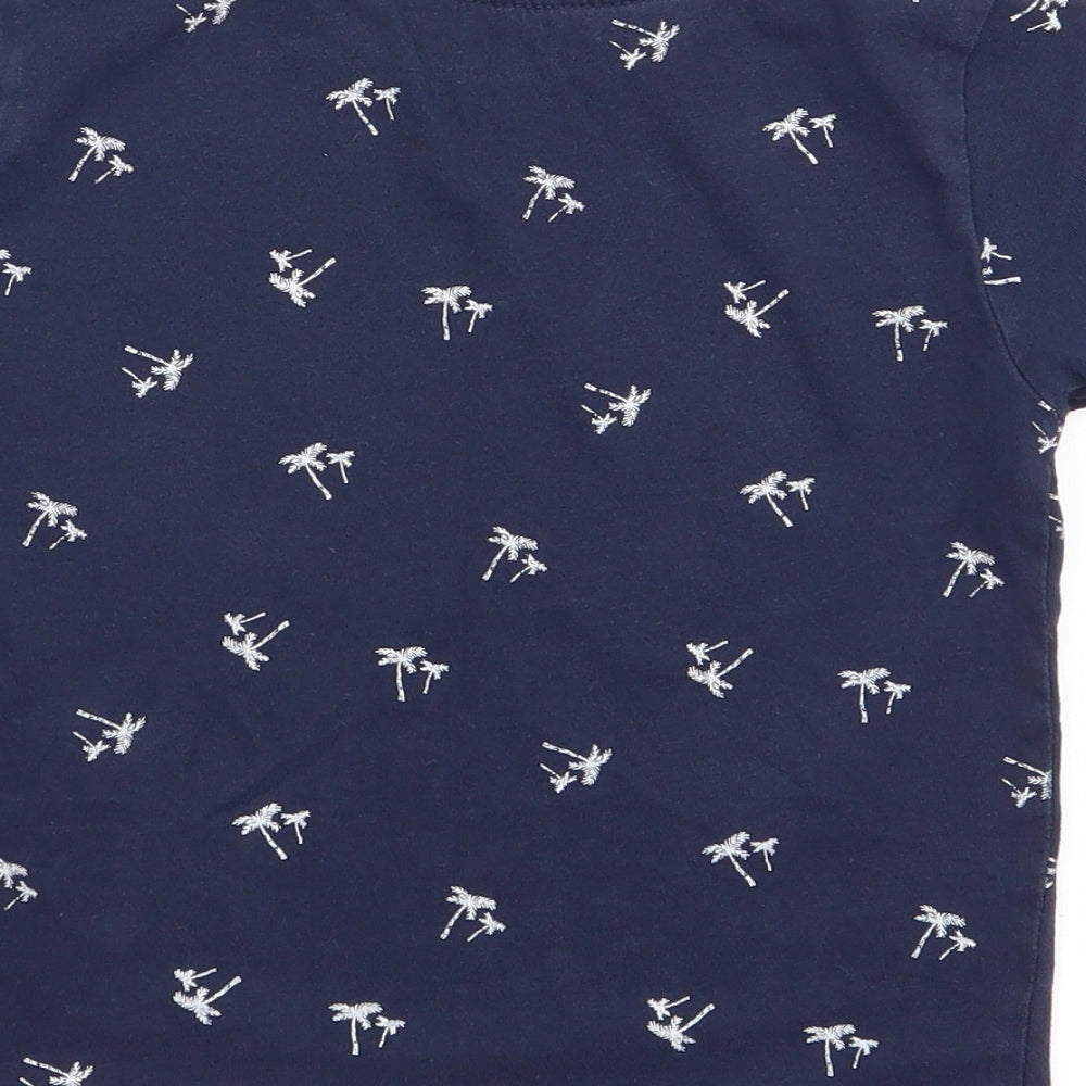Primark Boys Blue Floral  Basic T-Shirt Size 2-3 Years