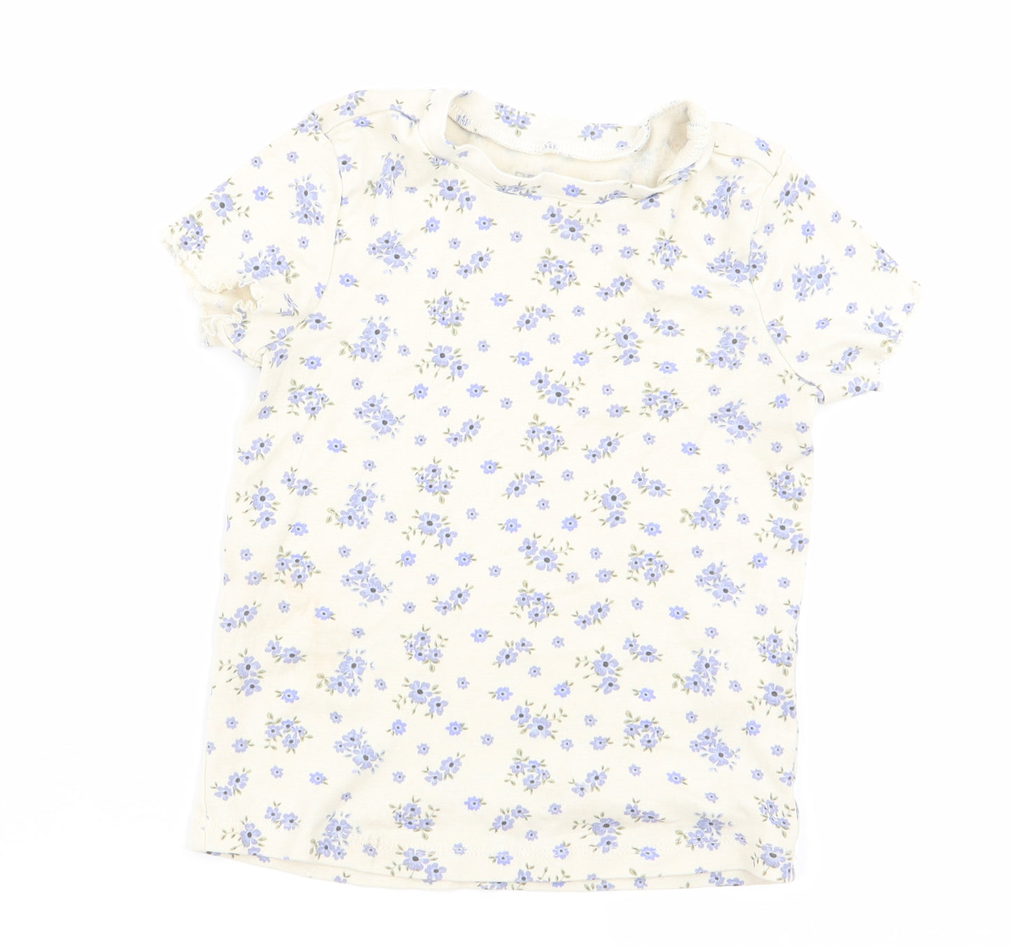 denim and co Girls Beige Fair Isle  Basic T-Shirt Size 4-5 Years