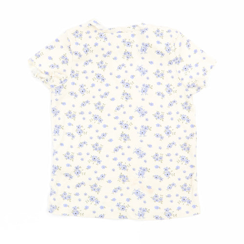 denim and co Girls Beige Fair Isle  Basic T-Shirt Size 4-5 Years