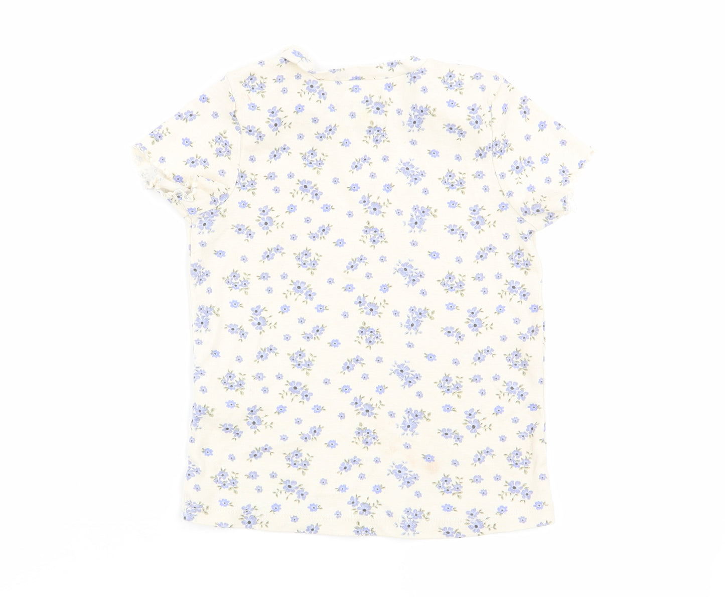 denim and co Girls Beige Fair Isle  Basic T-Shirt Size 4-5 Years