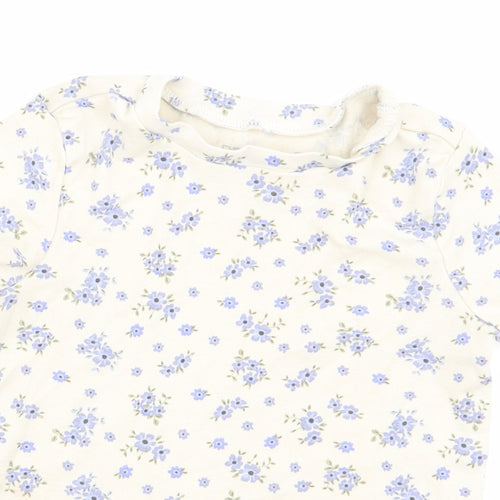 denim and co Girls Beige Fair Isle  Basic T-Shirt Size 4-5 Years