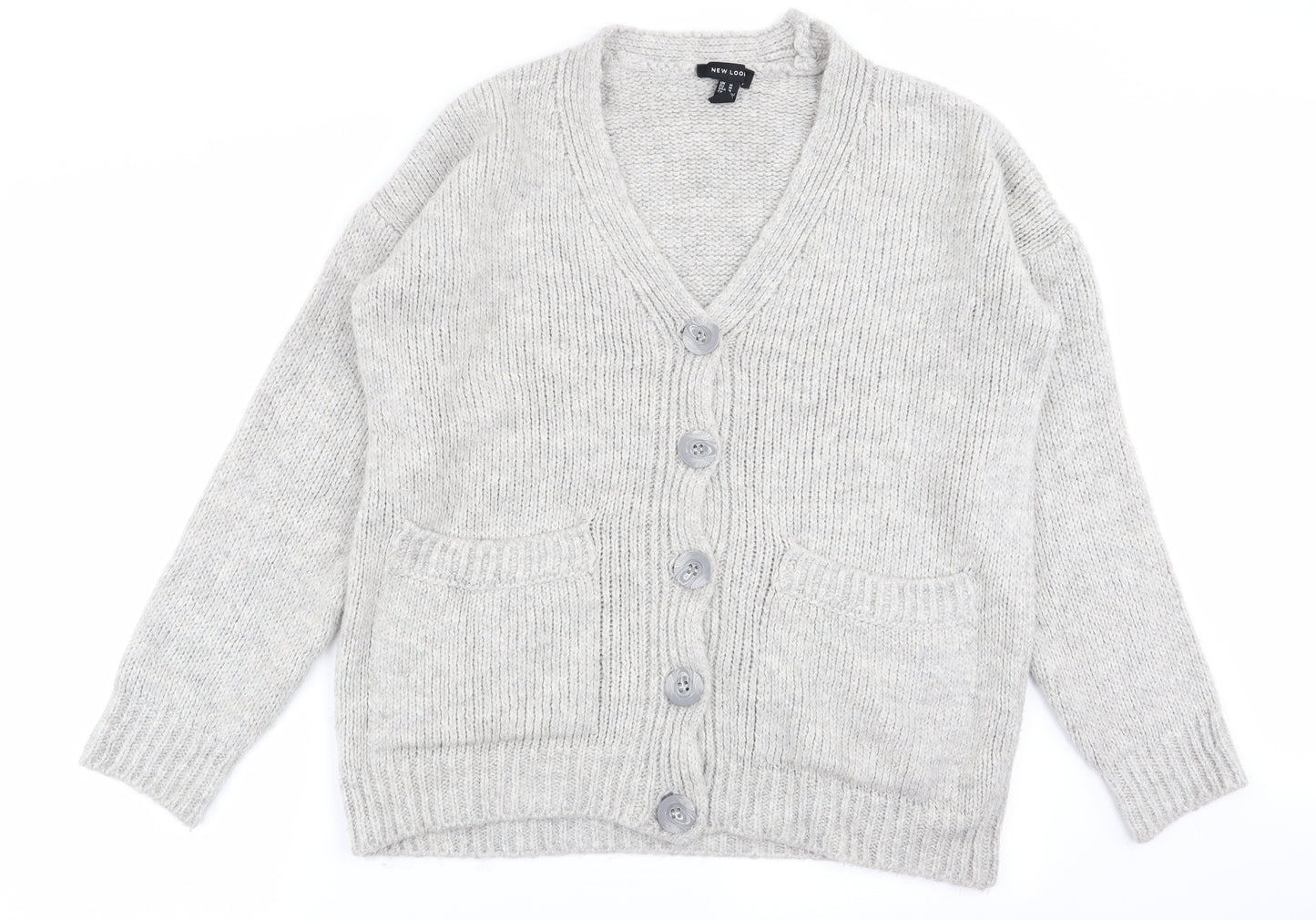 New Look Womens Grey   Cardigan Jumper Size M