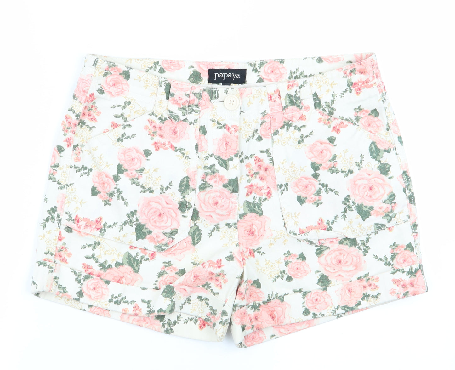 Papaya Womens Multicoloured Floral  Chino Shorts Size 12