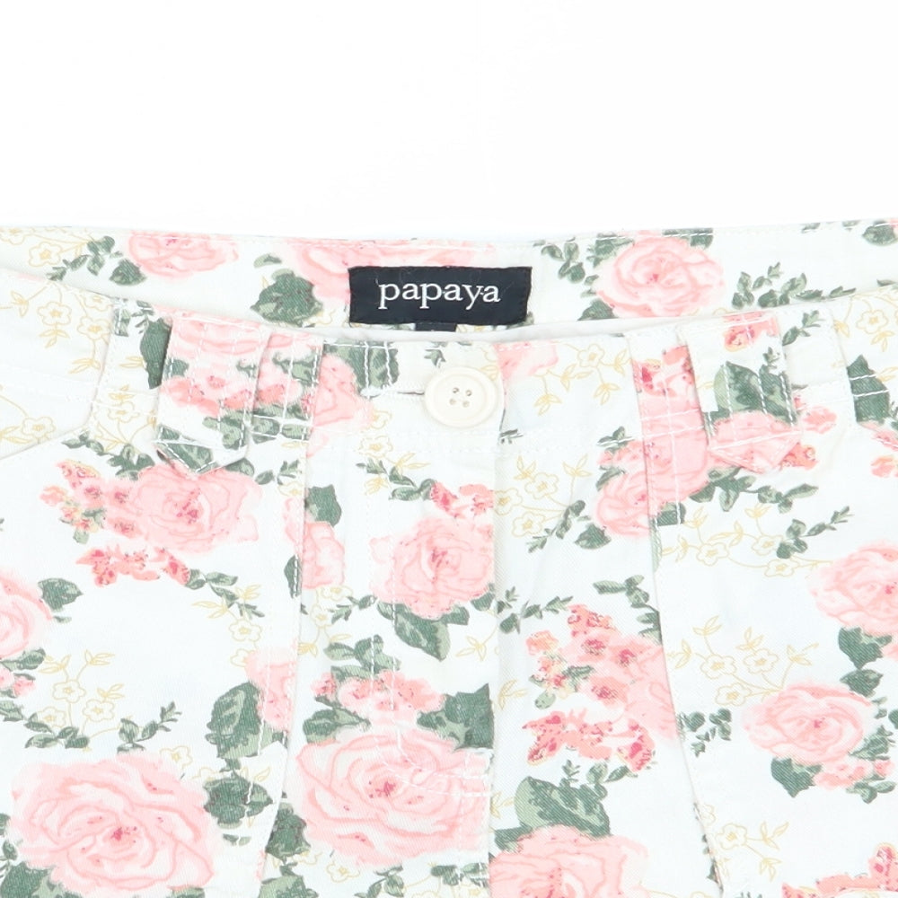 Papaya Womens Multicoloured Floral  Chino Shorts Size 12
