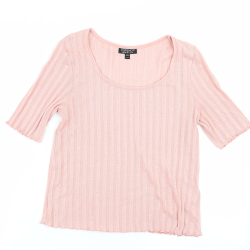 Topshop Womens Pink   Basic T-Shirt Size 10