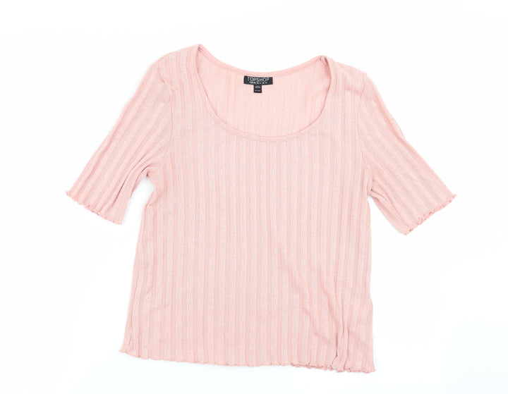 Topshop Womens Pink   Basic T-Shirt Size 10