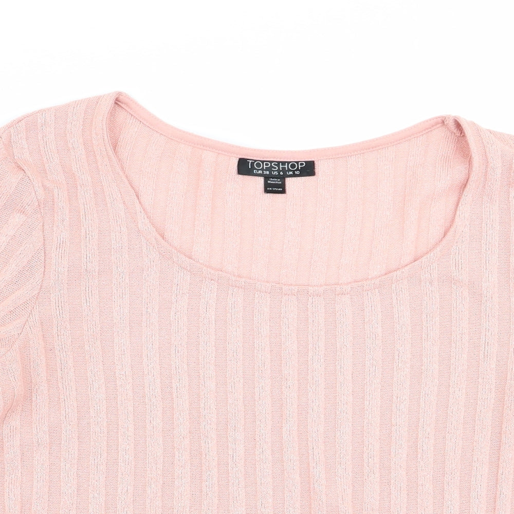 Topshop Womens Pink   Basic T-Shirt Size 10
