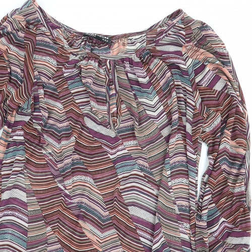 warehouse definitives Womens Multicoloured Geometric  Basic T-Shirt Size 10