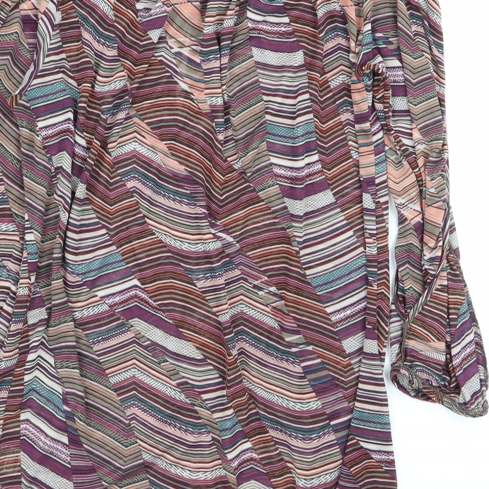 warehouse definitives Womens Multicoloured Geometric  Basic T-Shirt Size 10