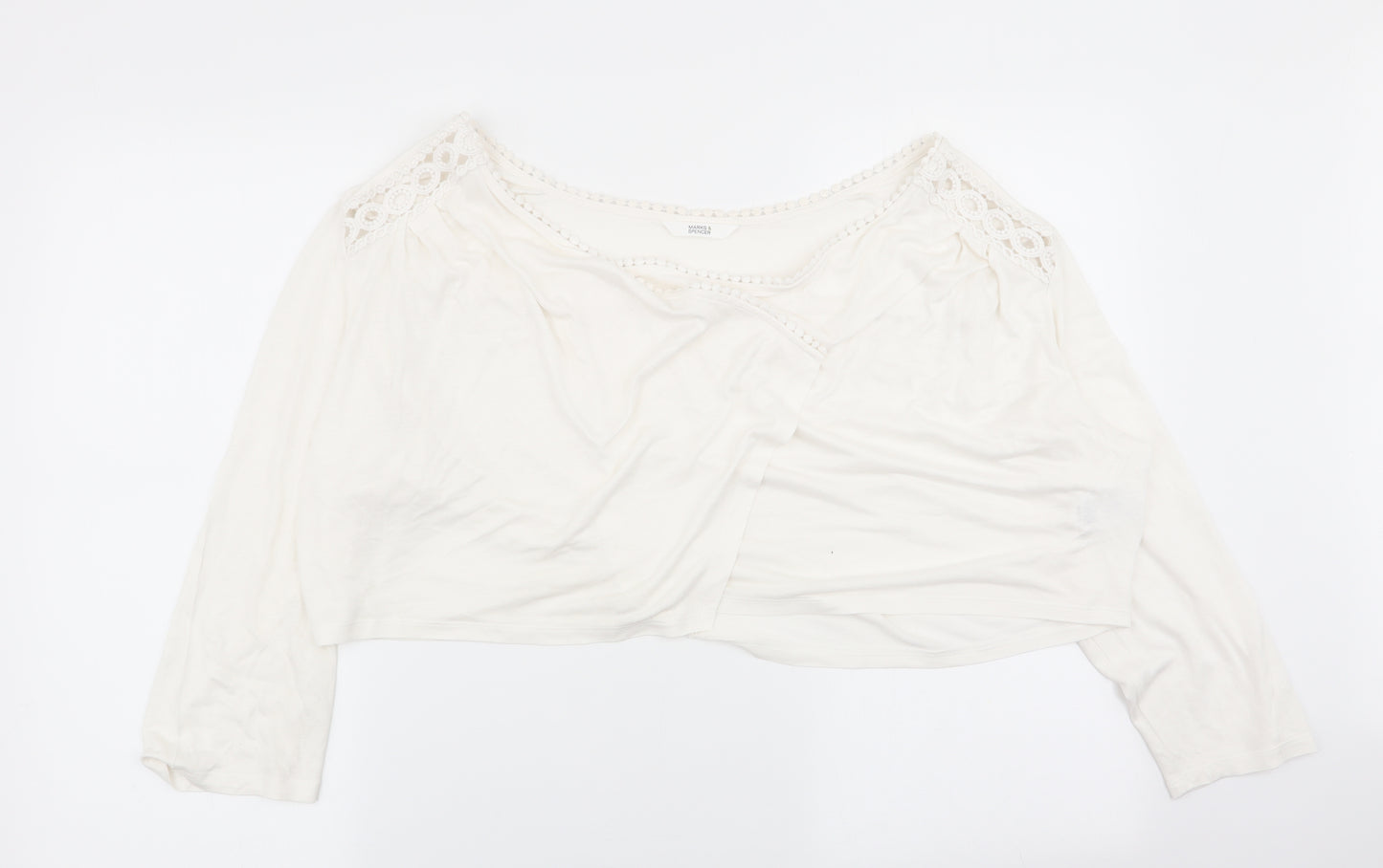 M&S Womens White   Cardigan Jumper Size 20