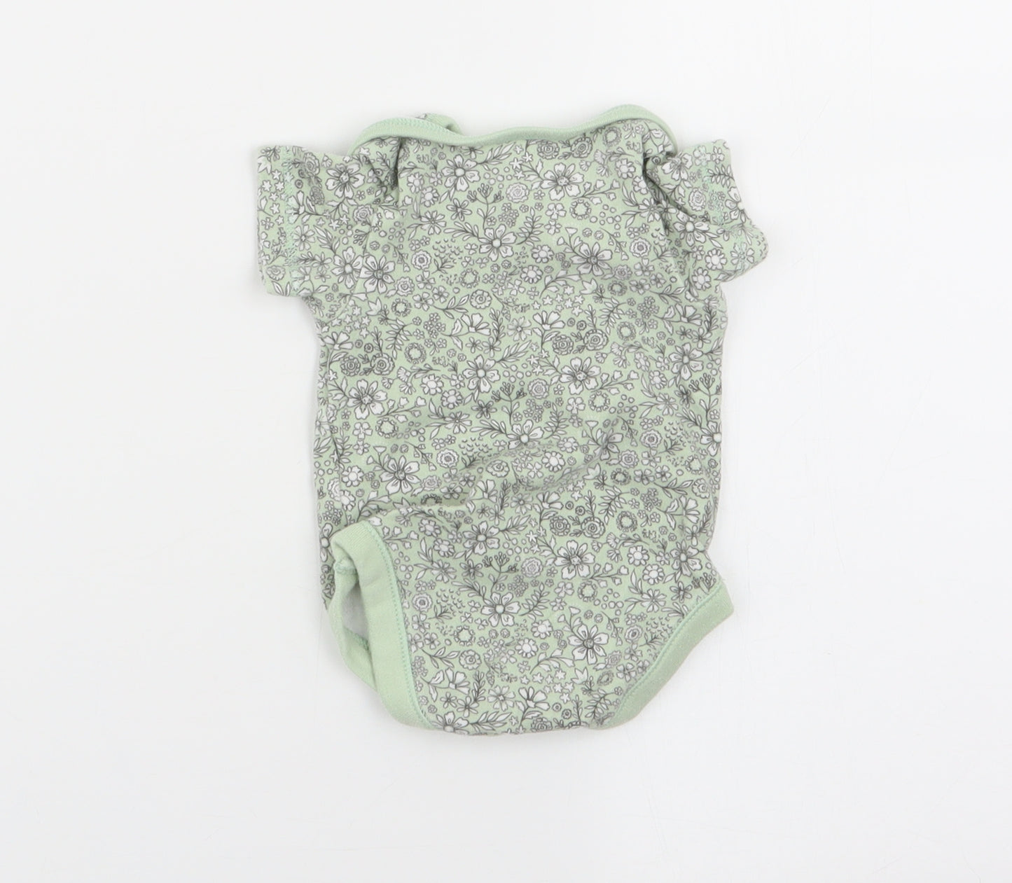 Nutmeg Girls Green Floral  Babygrow One-Piece Size 0-3 Months