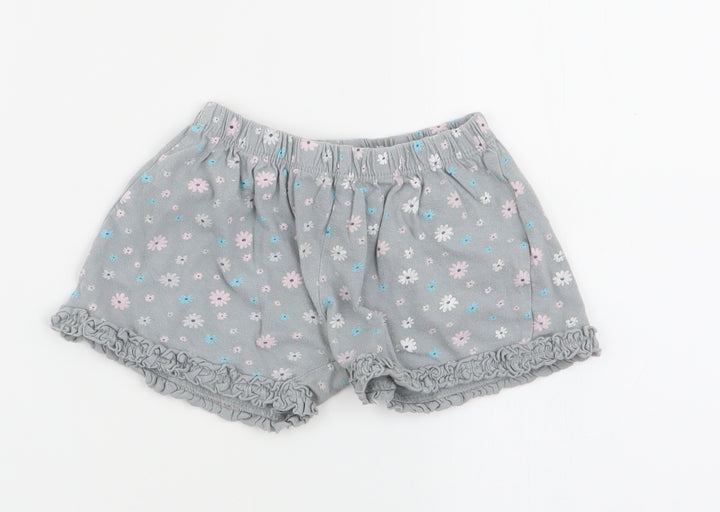 Disney Girls Grey Floral  Hot Pants Shorts Size 3-4 Years