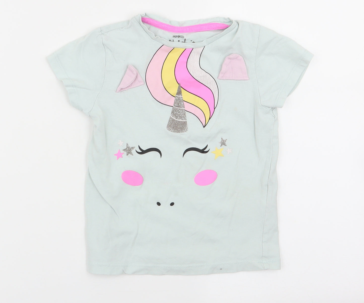 pep and co Girls Green   Basic T-Shirt Size 4-5 Years