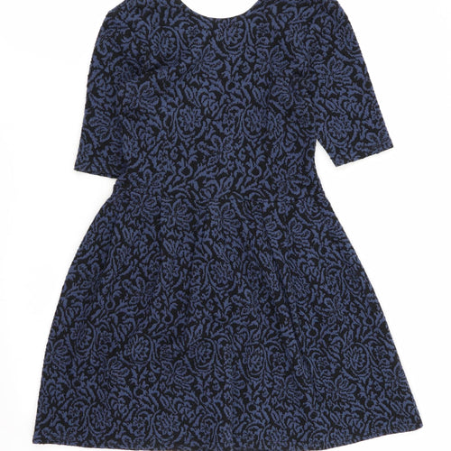 Cooperative Womens Blue Geometric  Fit & Flare  Size XS