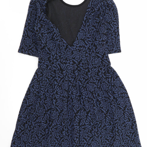 Cooperative Womens Blue Geometric  Fit & Flare  Size XS