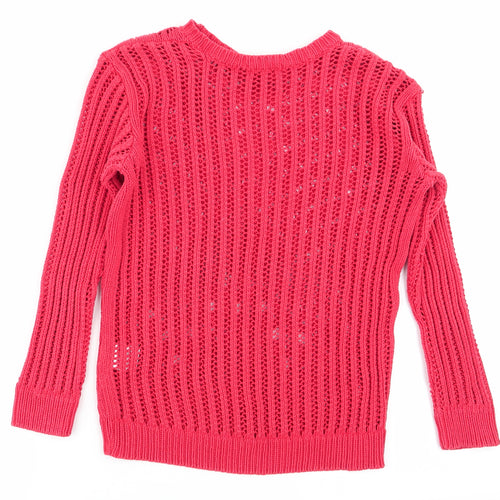 Cooperative Womens Red Geometric  Pullover Jumper Size XS