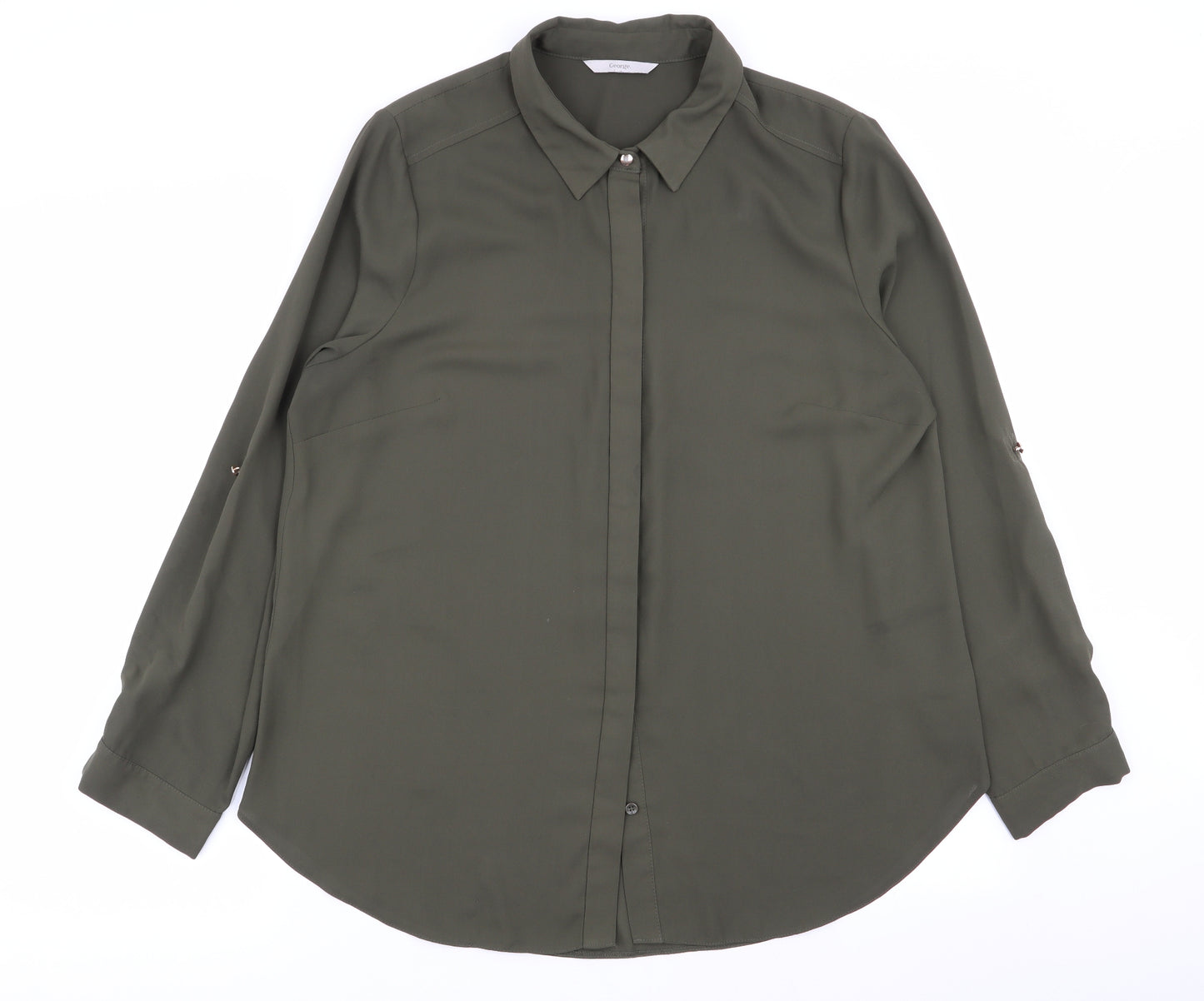 Asda George Womens Green   Basic Button-Up Size 16