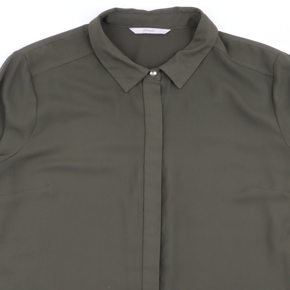 Asda George Womens Green   Basic Button-Up Size 16