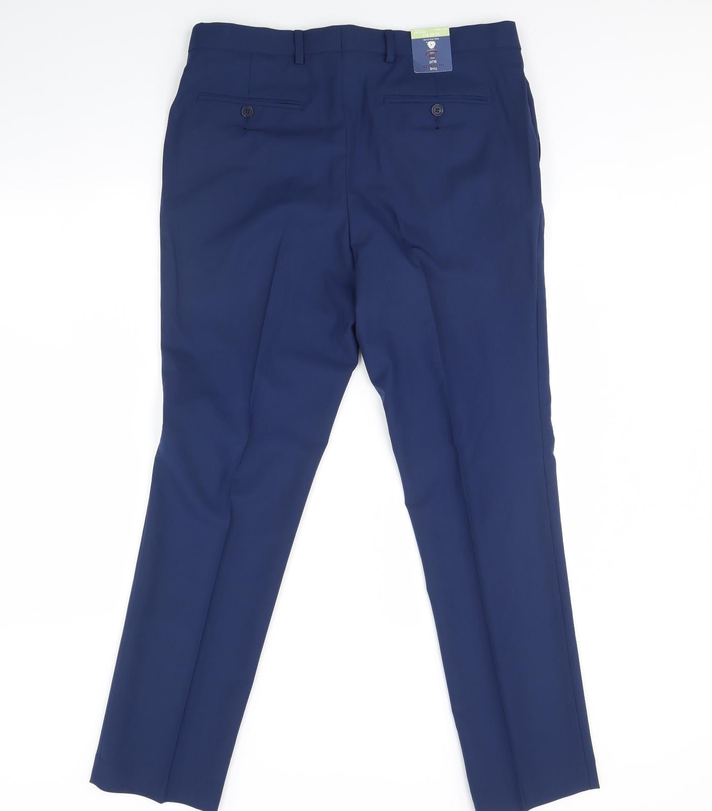 M&S Mens Blue   Dress Pants Trousers Size 34 L30 in