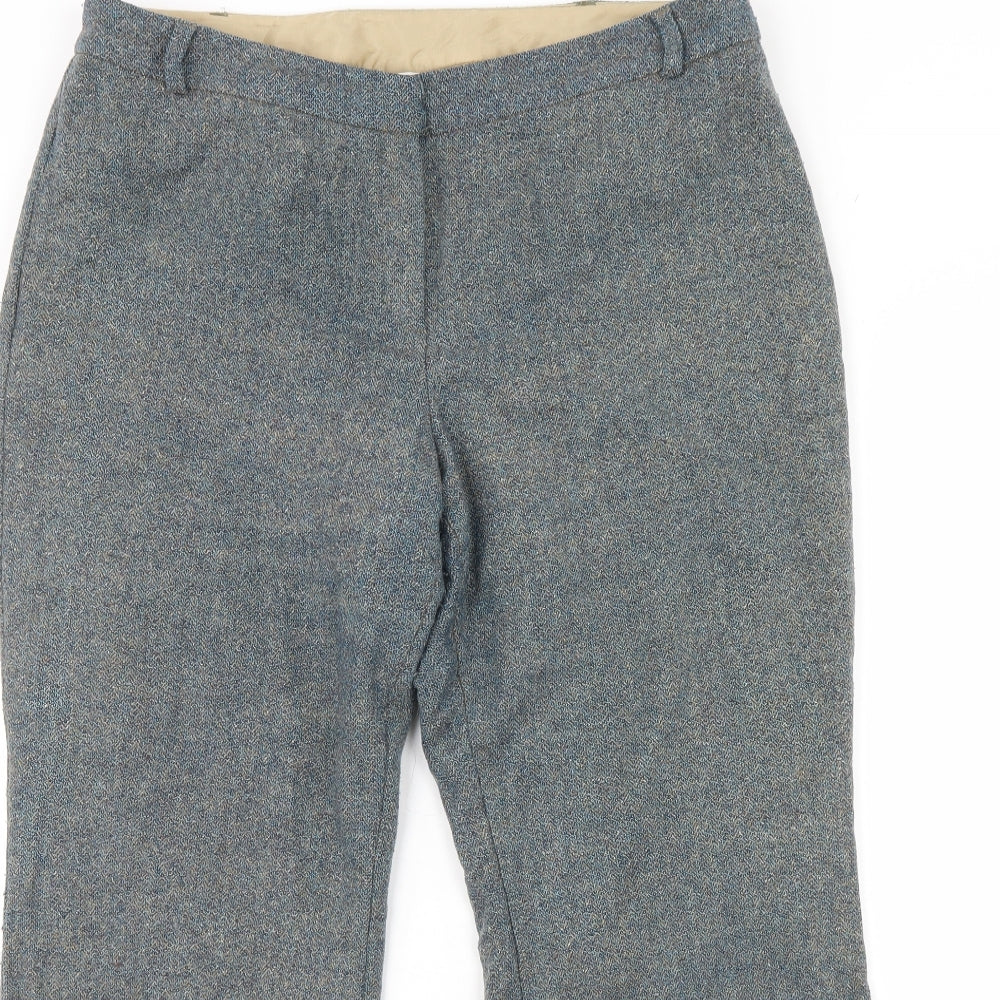 m&s Womens Blue   Cropped Trousers Size 16 L26 in