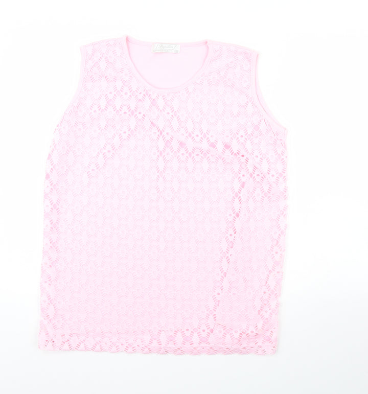 Papillon Womens Pink Basic Tank Size S